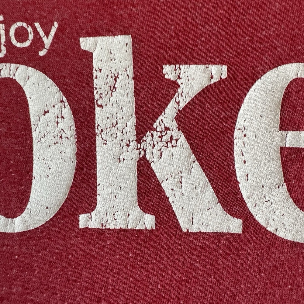 Red Enjoy Coke Coca Cola Logo Men's T-Shirt Size Medium Soda Brand - Picture 8 of 9